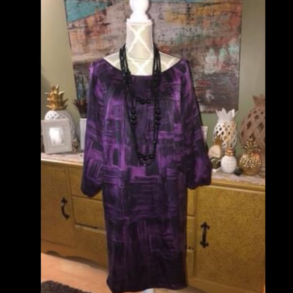 Purple/Black Shift Dress Sz 14